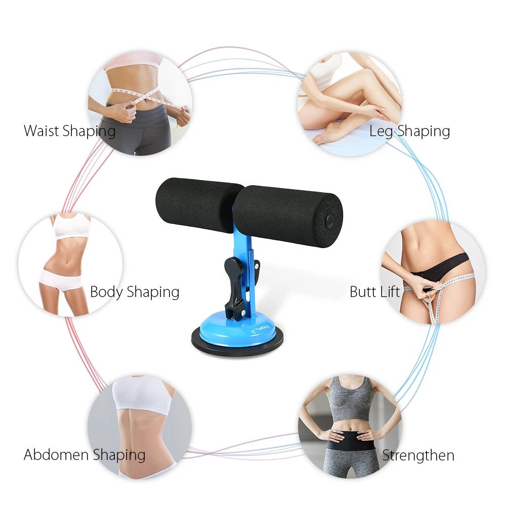 Portable Self-Suction Sit-up Bar Abdominal Body Stretching Equipment with Comfortable Padded. 