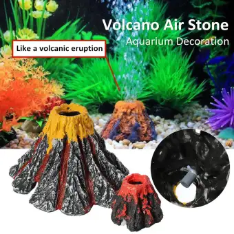 Aquarium Volcano Oxygen Bubble Fish Tank Decor Pump Air Stone Air