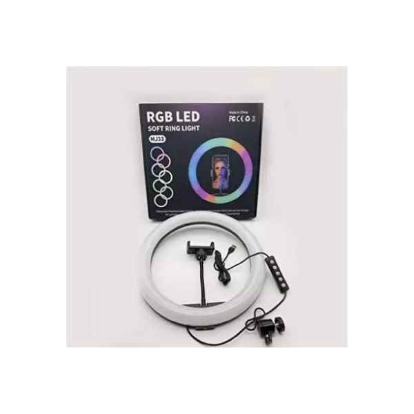 RGB LED Ring Light MJ33 Multiple Colorful Effects Suitable For Portrait Photography, Stream Video, Live Broadcast Colorful Creative Photography Ring Lights. 