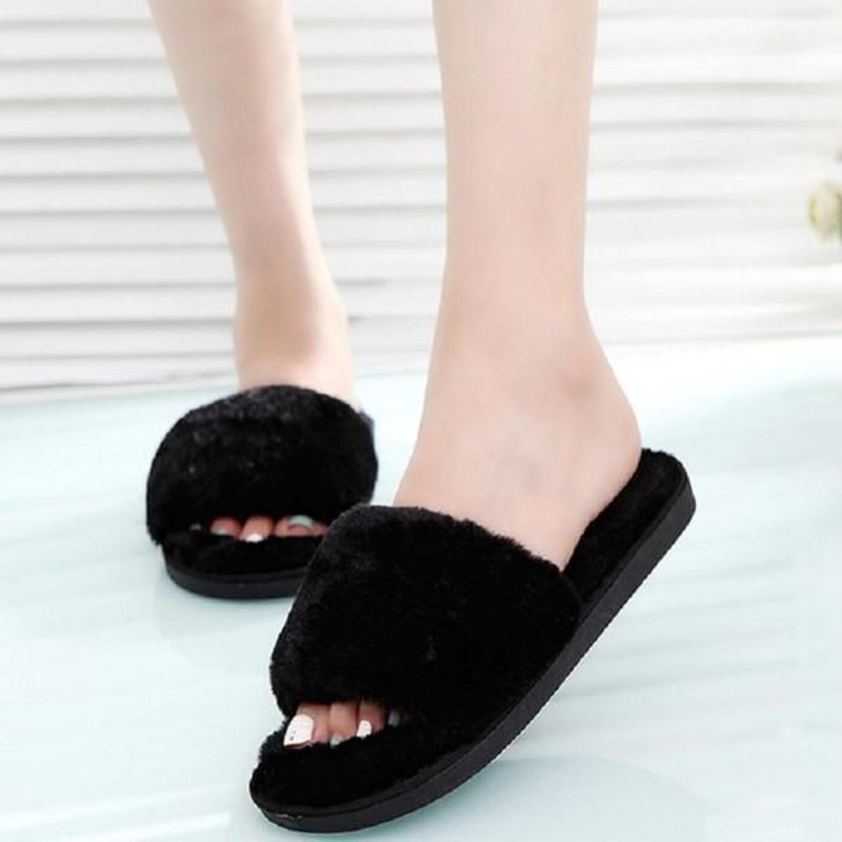 Women Winter Home Slippers Shoes Non-Slip Soft Winter Warm House