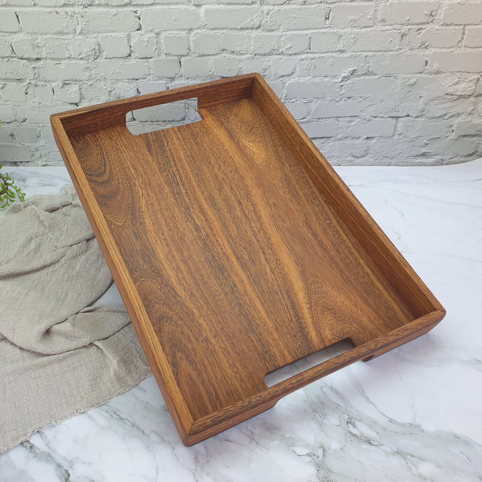 Serving Tray Nadun - Wooden Tray with Handles / Dinner Trays, Tea Tray, Bar Tray, Breakfast Tray