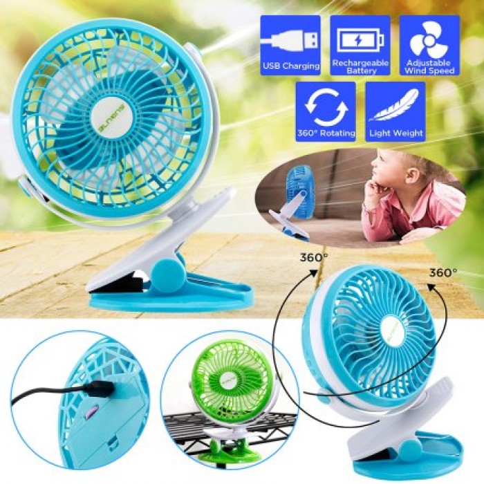 ML-F168 Clip Fan Portable Fan Baby Stroller Small Fan Rechargeable Fan 360 Adjustable Clip Fan Mini Fan Table Fan. 