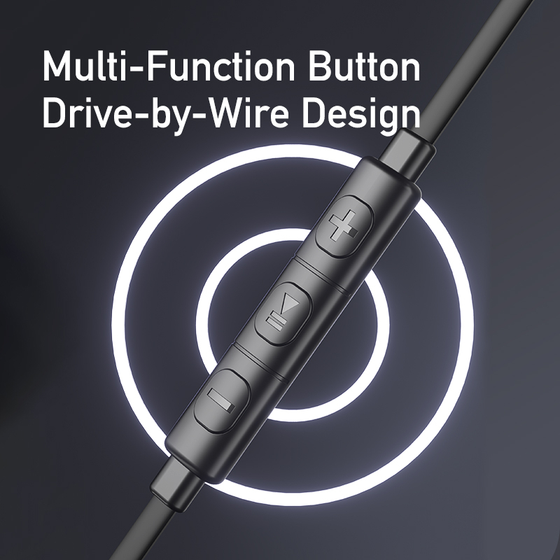 Awei TC-7 Wired Earphone In-ear Type-C Headset For Phone Stereo USB C Plug Bass Sport Earbuds With Microphone Control 1.2m. 