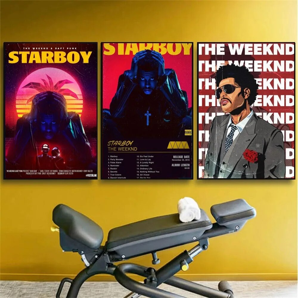 【NEW】 The Weeknd Starboy Poster No Framed Poster Kraft Club Bar Paper Vintage Poster Wall Art Painting Bedroom Study Stickers