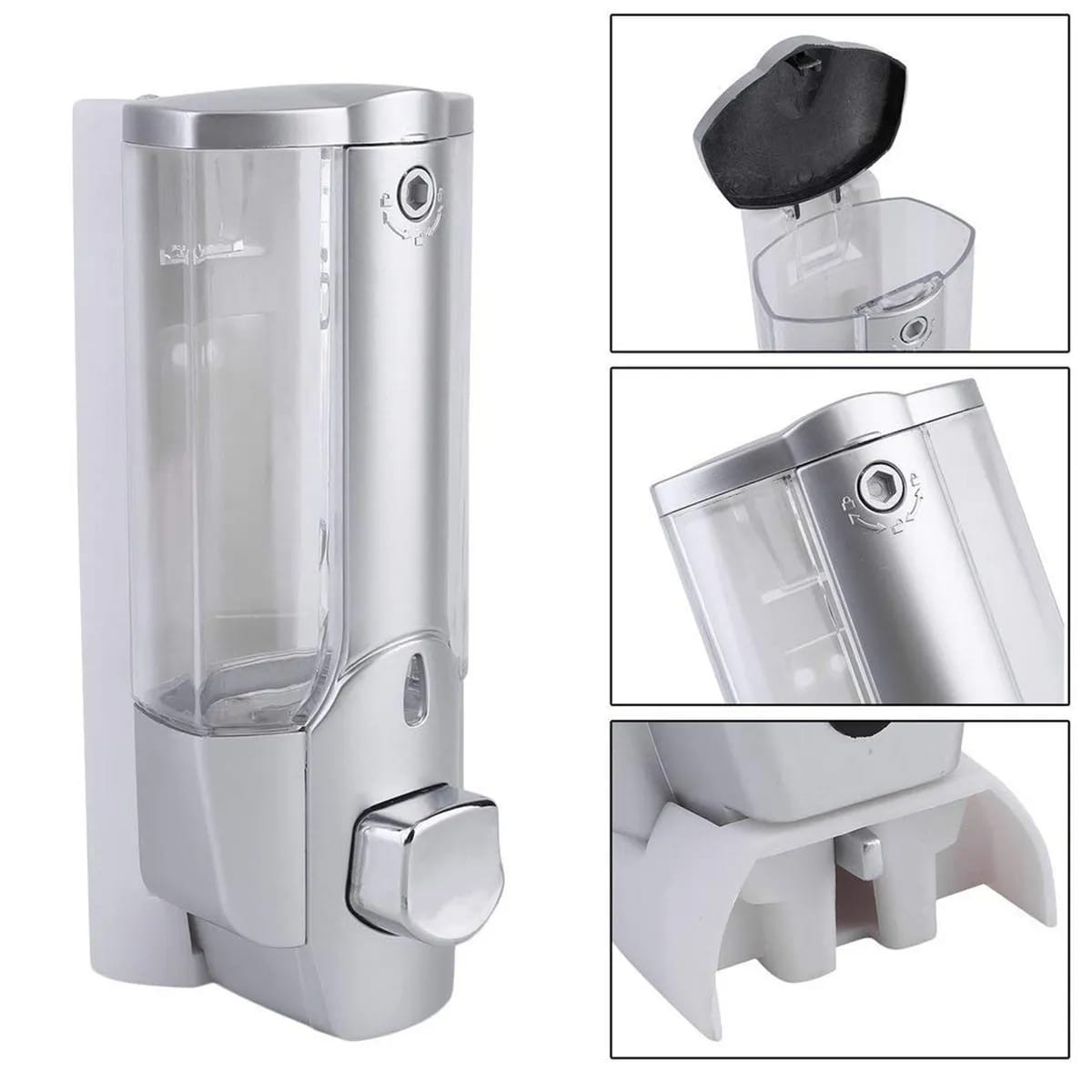 350ml Manual Wall-mounted Plastic Soap Hand wash Dispenser| Kitchen Bathroom Touch Hand Wash Pump| Plastic Liquid Hand Wash Shower Gel Holder- 1 Pcs. 