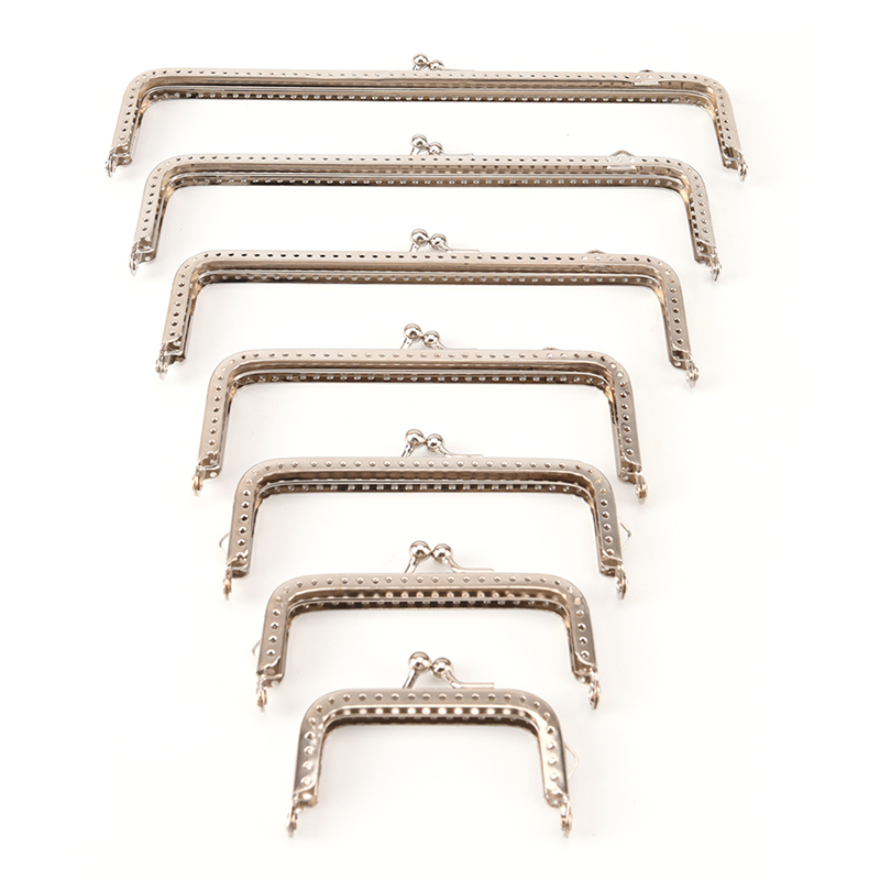 1pc Retro Alloy Metal Flower Purse Bag DIY Craft Frame Kiss Clasp Lock Silver MJK. 
