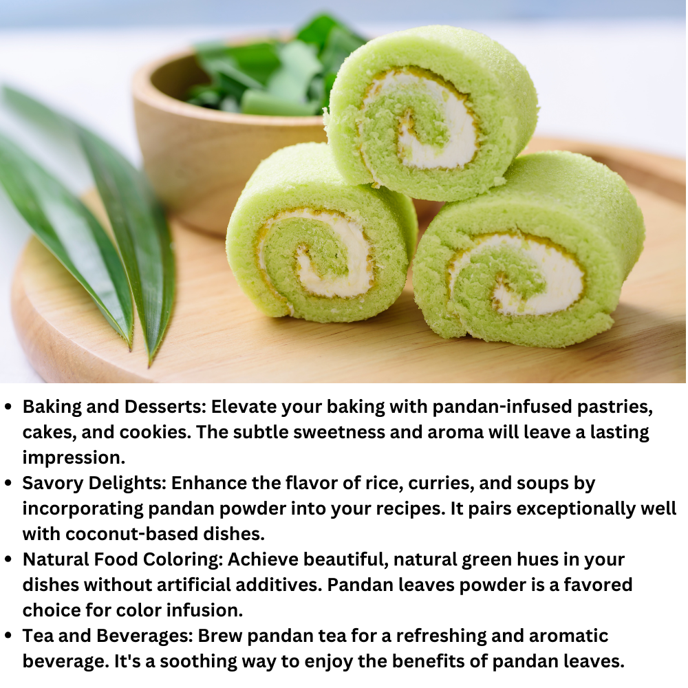 MENNA PRODUCTS Dried Pandan Leaves Powder 100g - Natural Aroma Enhancer. 