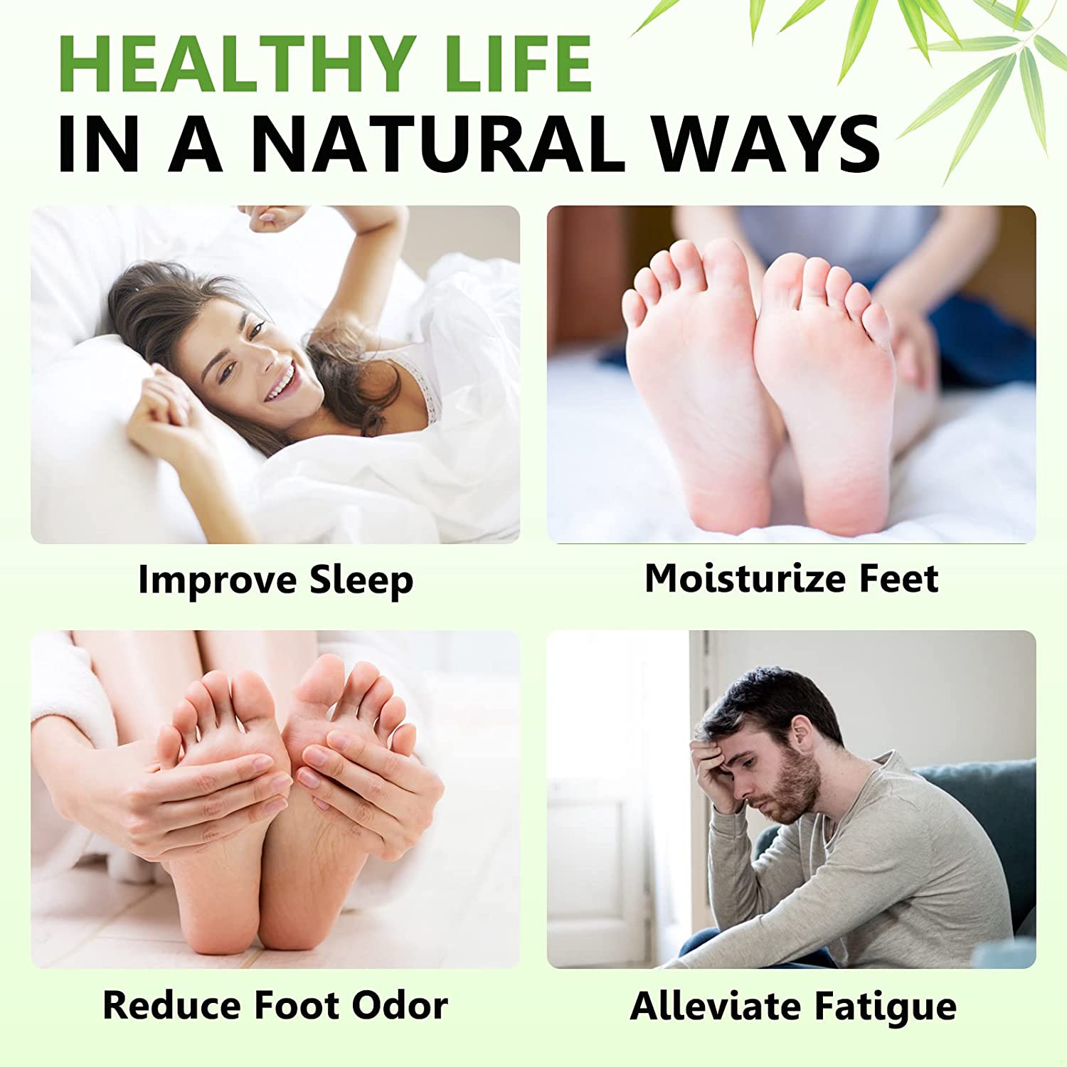 Detox Foot Patches Pads Natural Bamboo Vinegar and Ginger Powder for Better Sleep Stress Relief Cleansing Pad Health Care. 