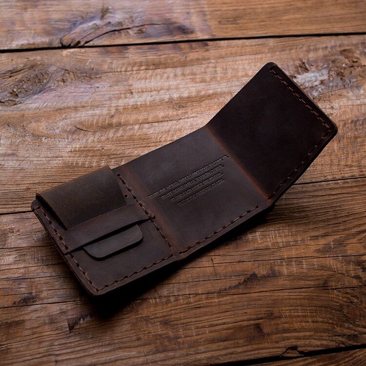 【ZIME】 Leather Wallet For Men The Secret Life Of Walter Mitty Vintage Crazy Horse Cow Leather Handmade Money clips  Leather male Purse Money Bag with coin pocket WF207. 