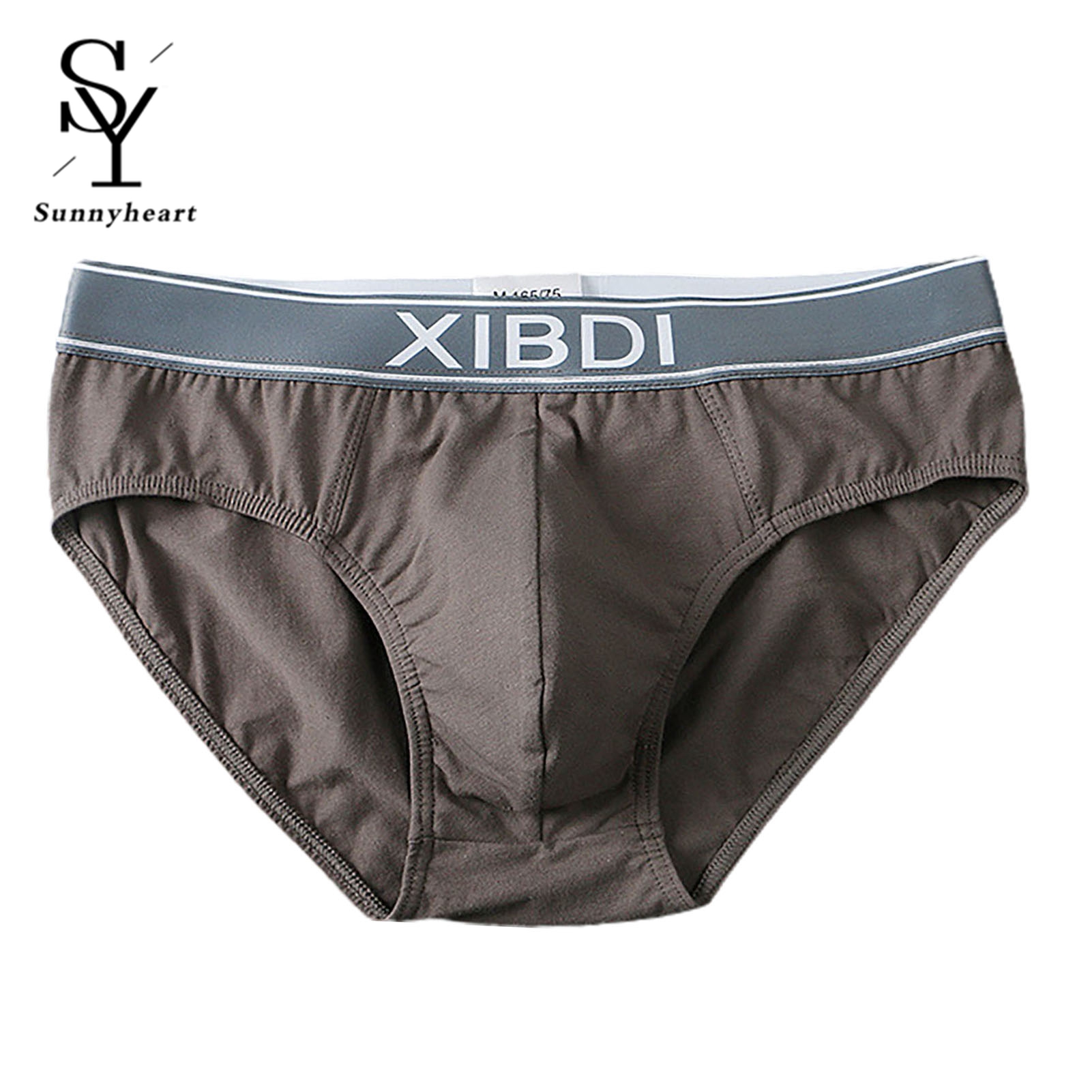 Soutong Men Briefs Solid Color U Convex Trendy Low Waist Stretchy Underpants for Daily Wear