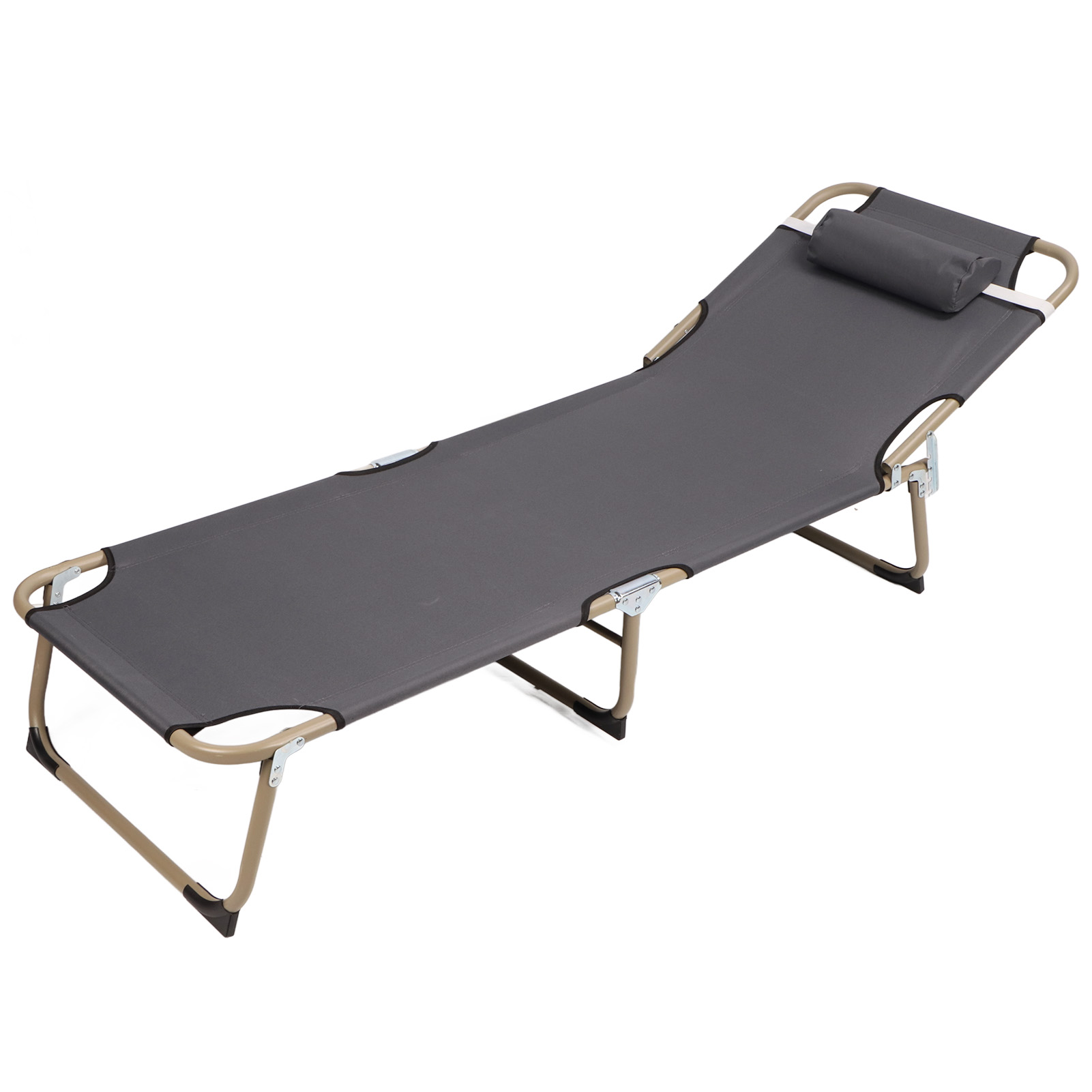 Adjustable 4 Position Portable Folding Camping Cot High Strength Adjustable Sitting Backrest Portable Folding Camping Cot with Pillow for Camping for Beach. 