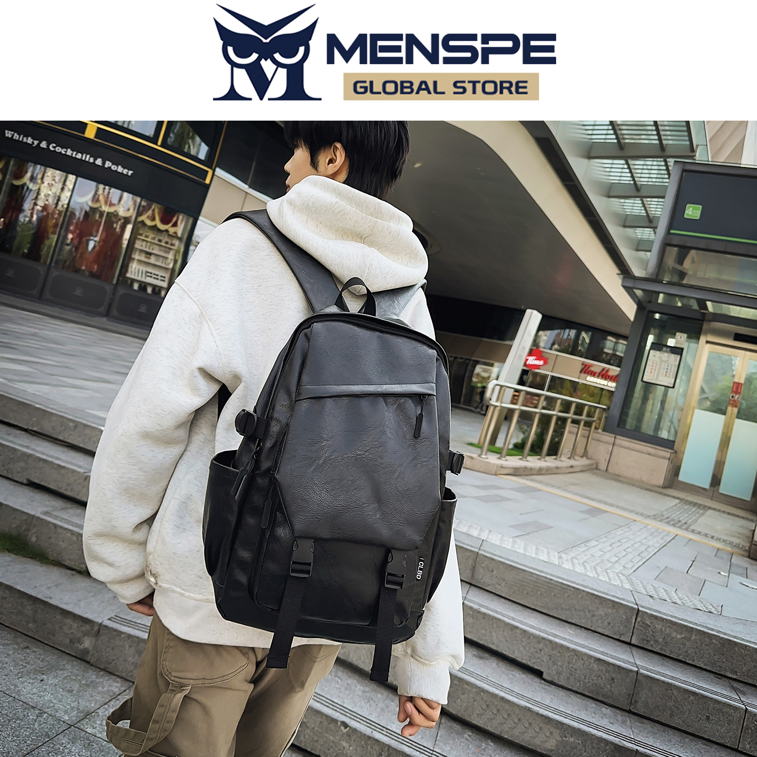 MENSPE Fashion Men’s Backpack Unisex Laptop Backpack Soft PU Backpack Business Travel Bag Waterproof Backpack Shoulder Bag College Commuting Backpack Leisure School Bag For Travel Study Business. 