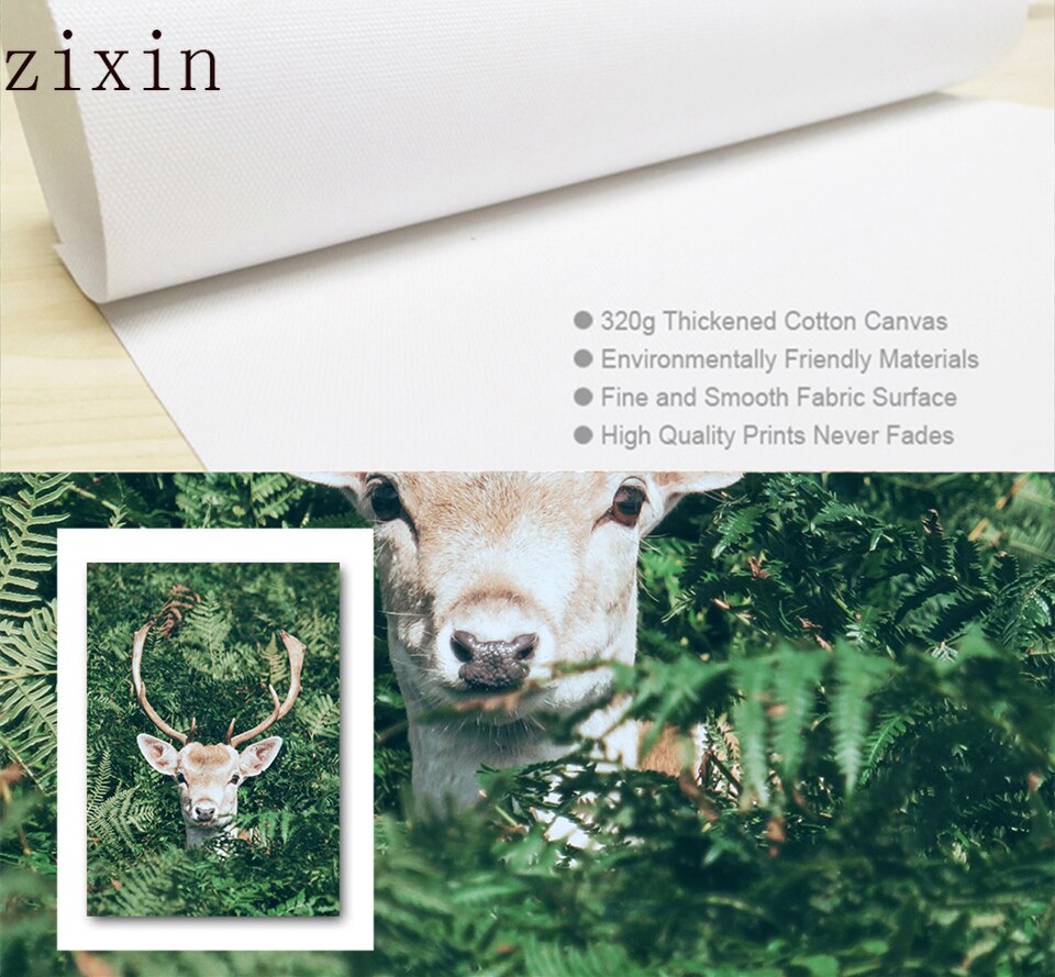 White Tulips Deer Forest Waterfall Poster Nature LandscapeCanvas Painting Green Leaf Home Interior Decor Orange Picture Prints. 