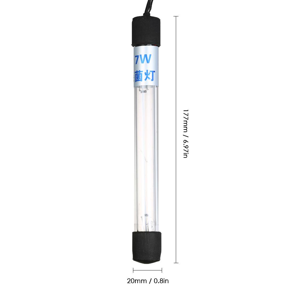 7W UV Light aquarium light Sterilization Lamp Submersible Ultraviolet Sterilizer Water Disinfection for Aquarium Fish Tank Pond AC220-240V. 