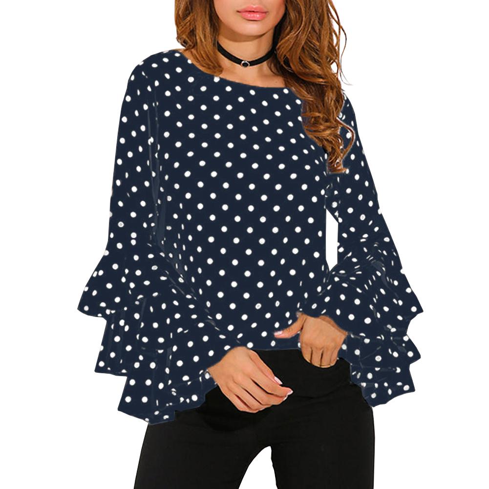 black and white polka dot ruffle blouse