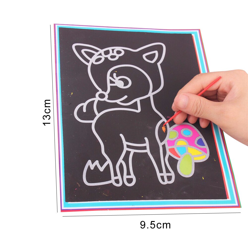 10/20/40Pcs Magic Scratch Art Doodle Pad Sand Painting Cards Early  Educational Learning Creative Drawing