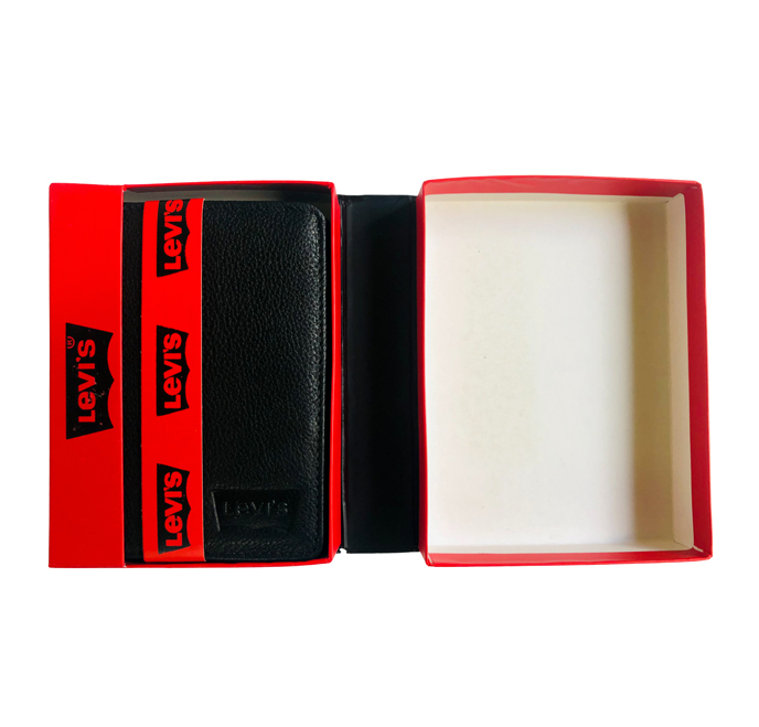 Men's New Black colour Genuine Leather Levis Book Type Wallet. 