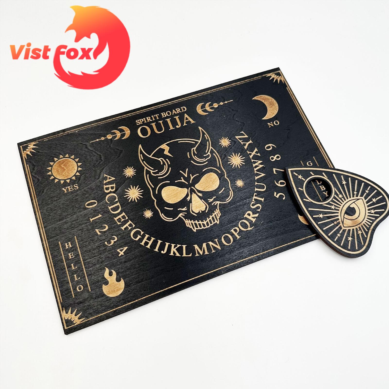 Wood Surface Ouija Board Spooky Halloween Spirit Game Board Perfect Festival Decoration Halloween Ouija Board. 
