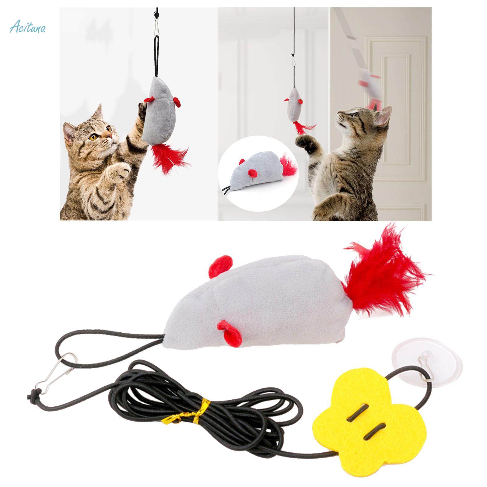 Pet Kitten Cats Mice Toys Hanging Door Cat Plush Toy for Kittens Kitty. 