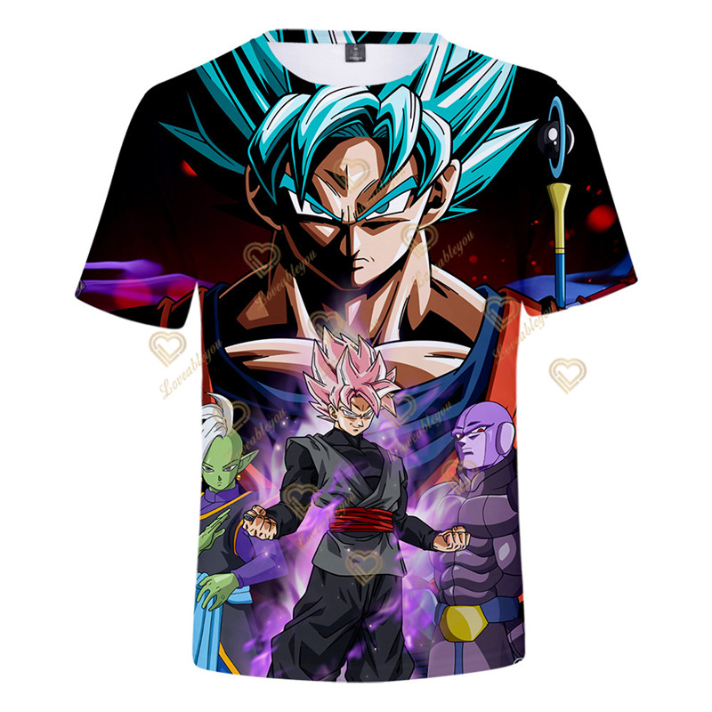 Dragon Ball Super Saiyan Goku Oversize T Shirts Men Women Kids Breathable Jersey Clothes Short Sleeve T-shirt White Black Orange. 