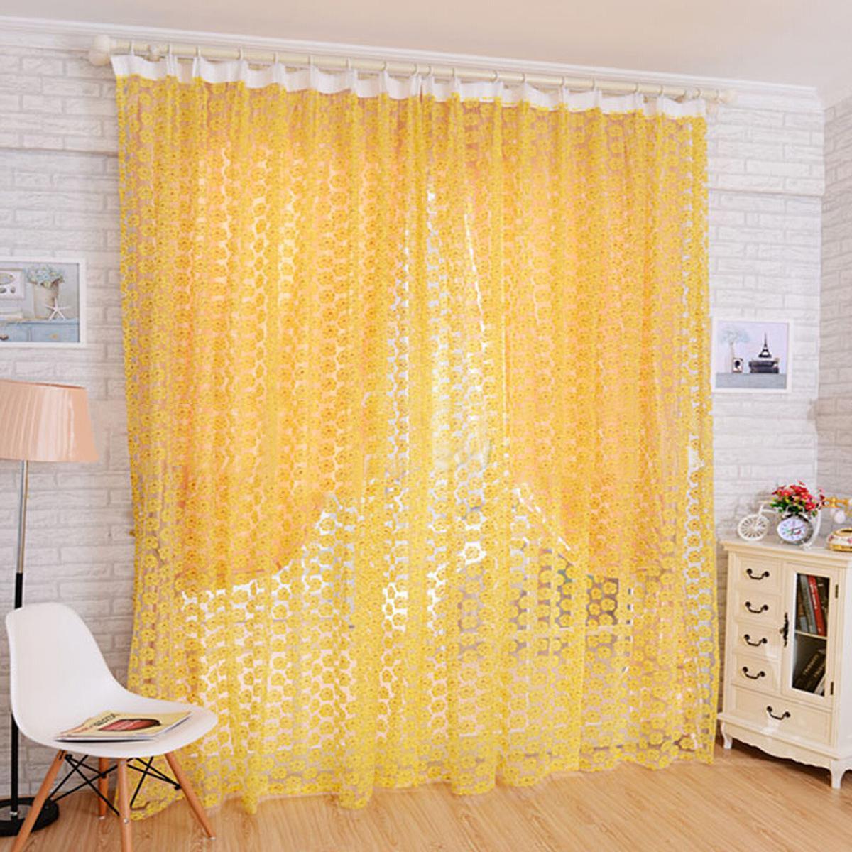 Colorful Floral Flower Sheer Curtain Panel Door Window Tulle Voile Room Divider Buy Sell Online Best Prices In Srilanka Daraz Lk