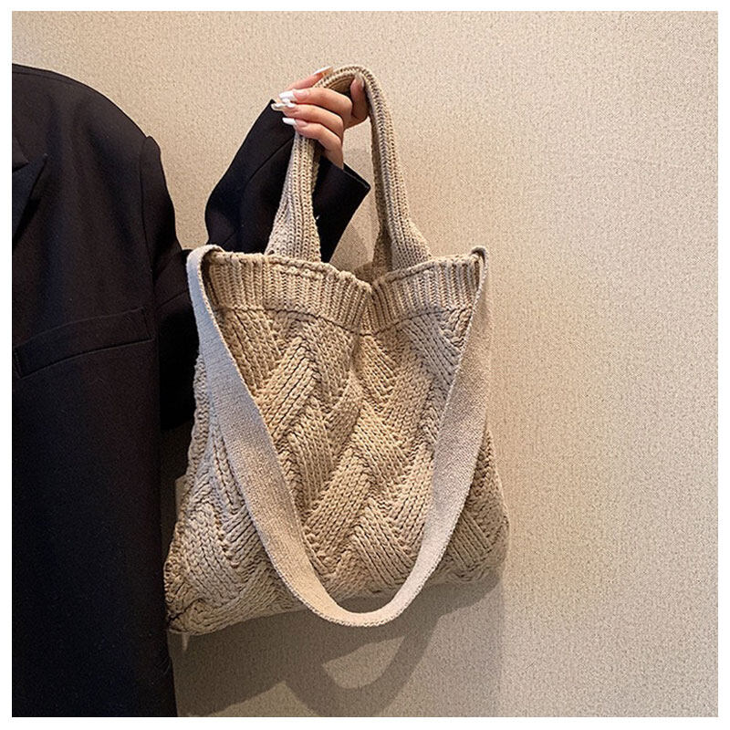【BestGO】Nucelle New knitted bag Retro women's bag Crossbody bag woven bag handbag. 