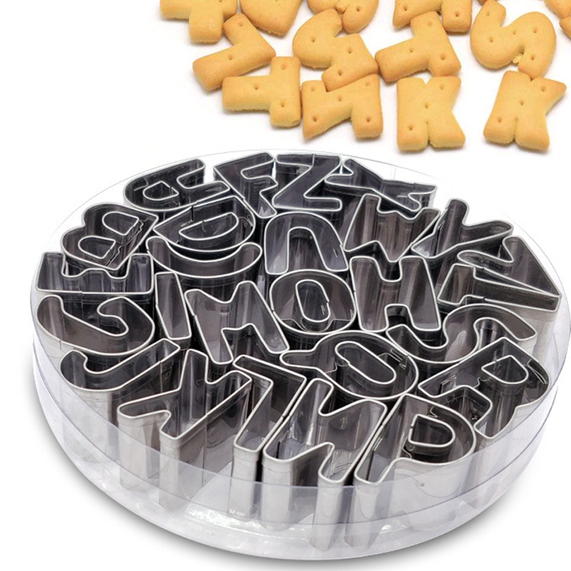 Stainless Steel Alphabet Letter Cookie Cutters Mold Biscuit Number Cutter Set Cake Decorating Moulds Fondant Cutter Set. 