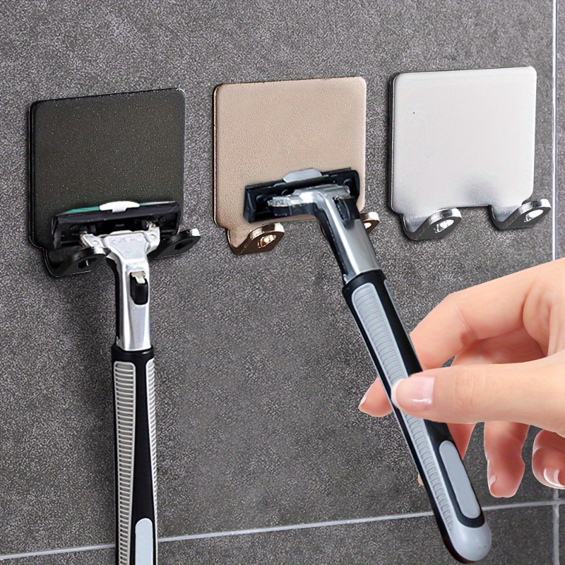 Punch Free Shaving Razor Holder Men Shaver Storage Hook Wall Shelf Bathroom Razor Rack Wall Kitchen Accessories
