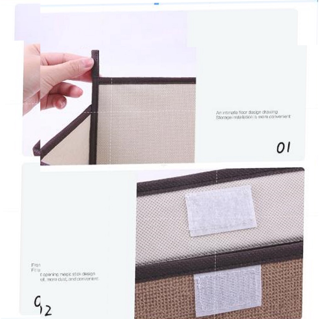 2in1 Plain Color Foldable Storage Box Organizer With Cover set,small Storage Box,big Storage Box. 