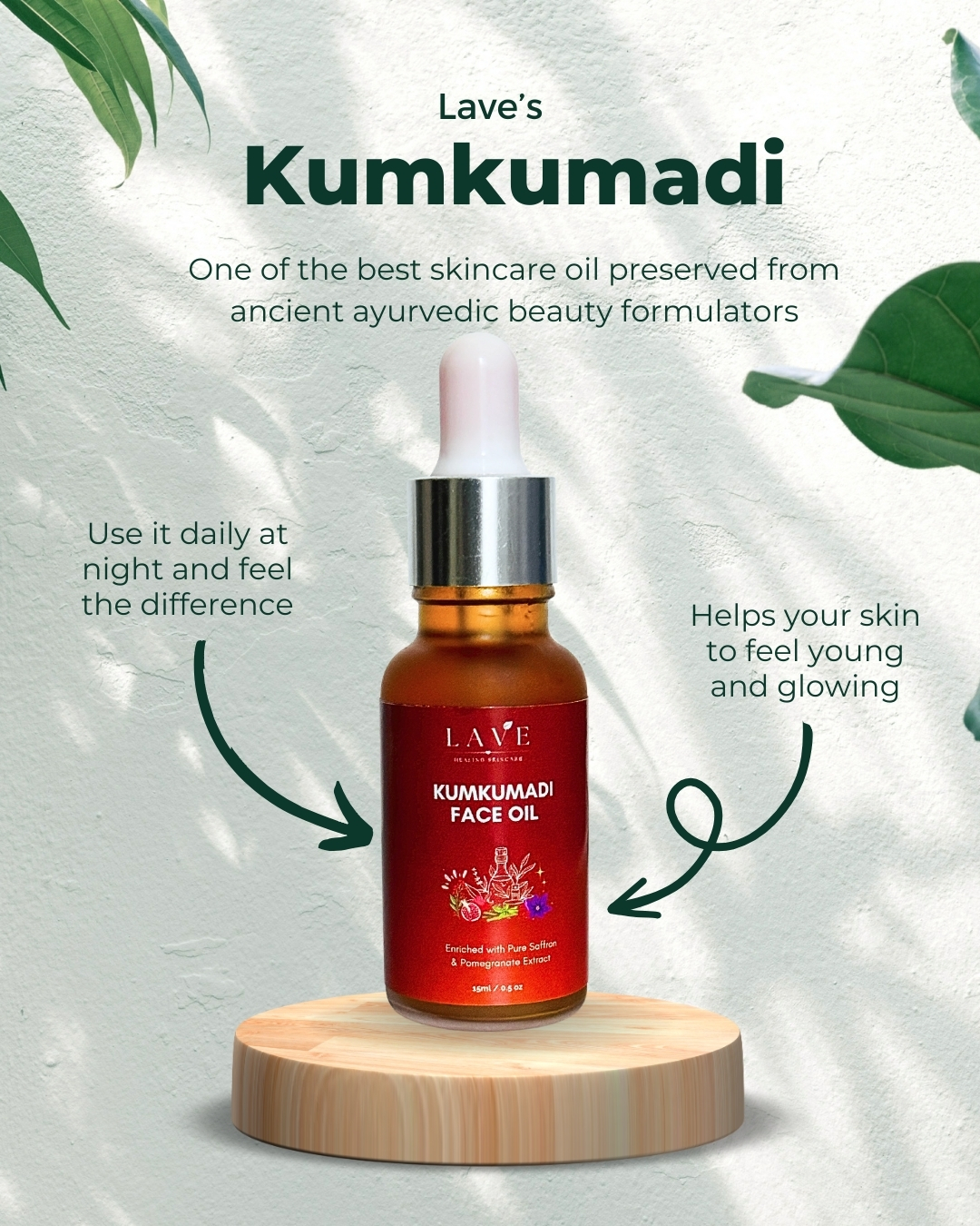 Lave's Kumkumadi Miracle Beauty Face oil - Best Kumkumadi Thailam