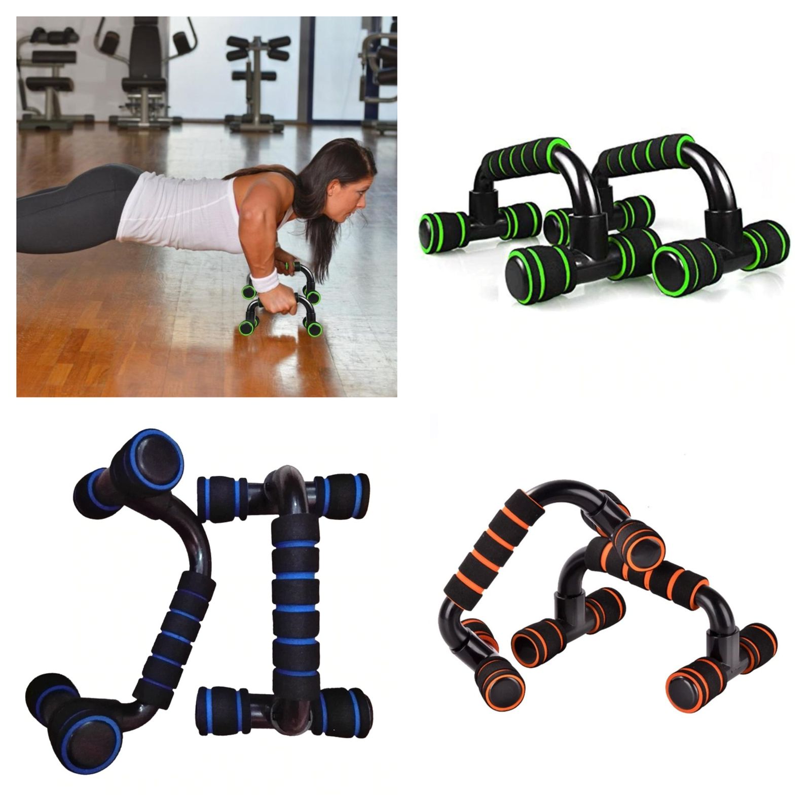 2X Handle Push Up Stands Pull Gym Bar Workout Training Exercise Home Fitness TBS. 