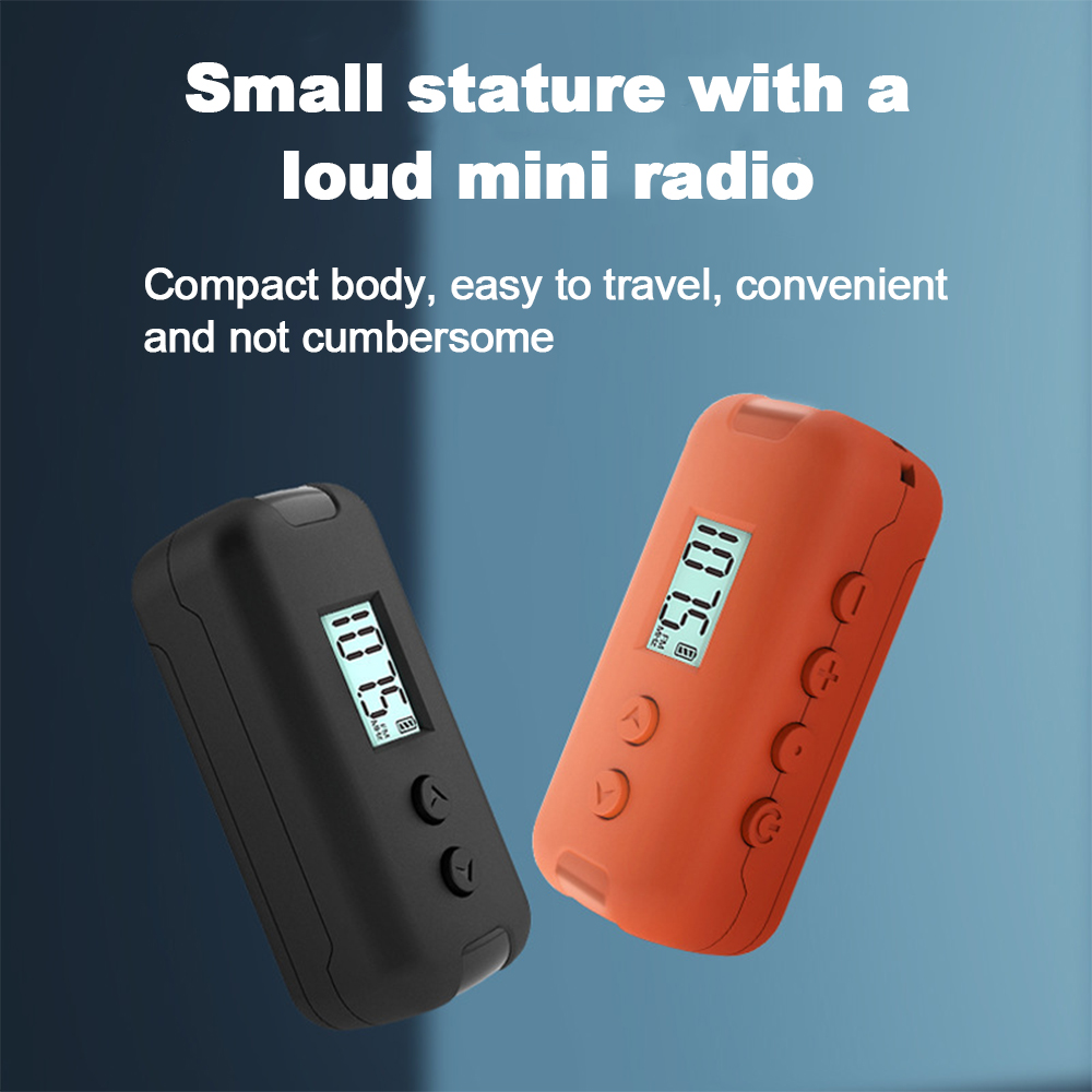 Personal Portable Pocket FM Radio, Mini Digital Tuning Transistor Radio with LCD Display, Stereo Sound, for Hiking, Walking, Jogging, Powered by 2 AAA Batteries. 