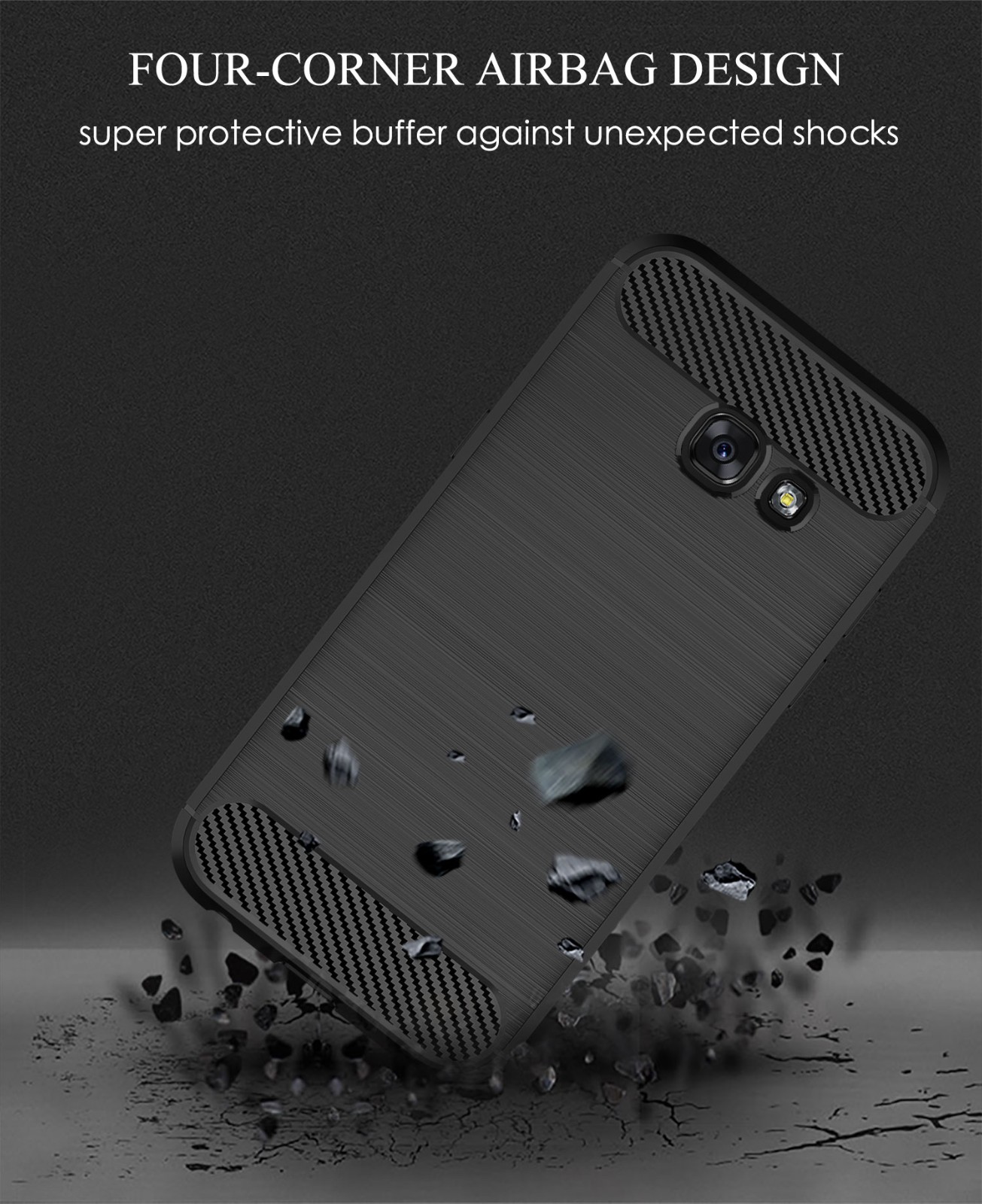 Leweisi Carbon Fiber Bumper Phone Case For Samsung Galaxy A5 2017 Back Cover Coque Shockproof Protective. 