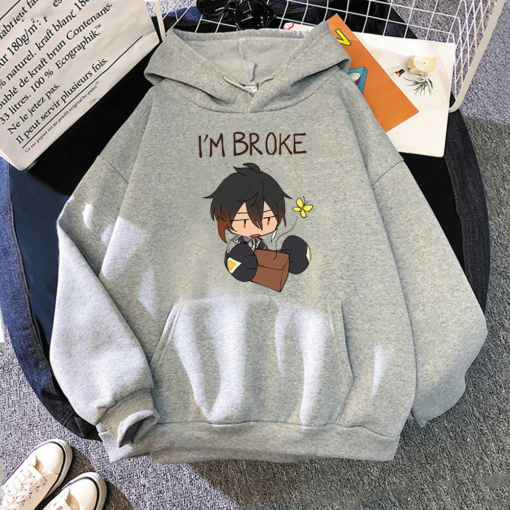 Zhongli Genshin Impact Meme Hoodie Gothic Streetwear Women Long Sleeve Kawaii Clothes Sudadera Y2k Tops Crewneck Sweatshirts. 