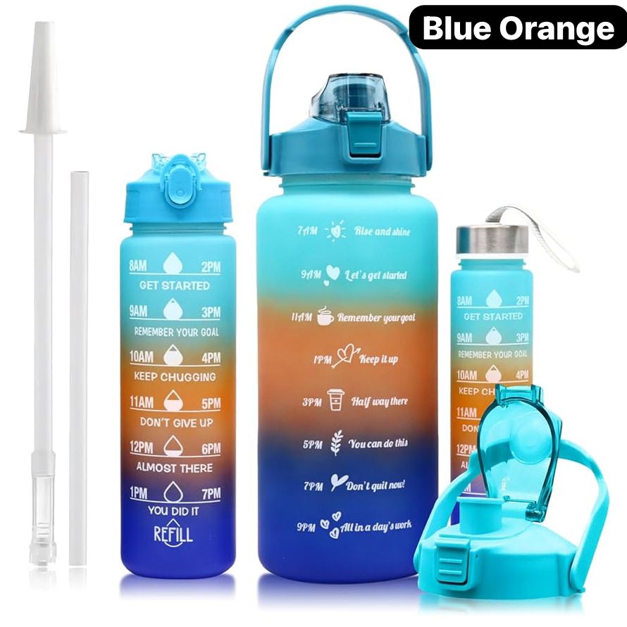 3pcs Water Bottle Colourful 2000ml 800ml 300ml 3 in 1. 