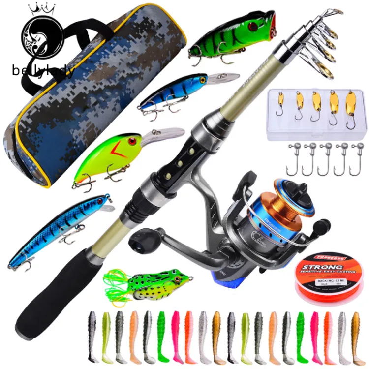 Light Weight Kids Fishing Pole Telescopic Fishing Rod and Reel Combos with  Full Kits Lure Case and Carry …
