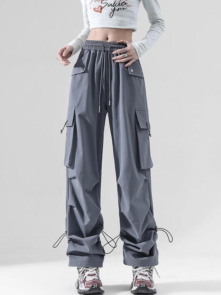 White American Overalls Spring and Autumn Trends Hip Hop Jazz Hip Hop Style Pants All-Matching Fashion Casual Sports Pants. 