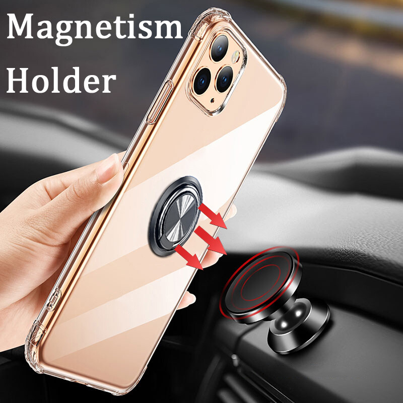 Casinglee For TCL 30 SE / TCL 305 Case Soft Clear Transparent Protector Shockproof Car Magnetic Holder Ring Back Cover TCL 305 / TCL 30 SE Phone case. 