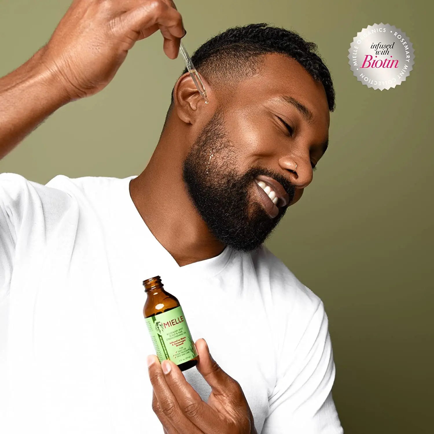 Mielle Original Rosemary Mint Scalp Hair Strengthening Oil Biotin Essential Oils Nourishing Treatment Split Ends Dry All Types. 
