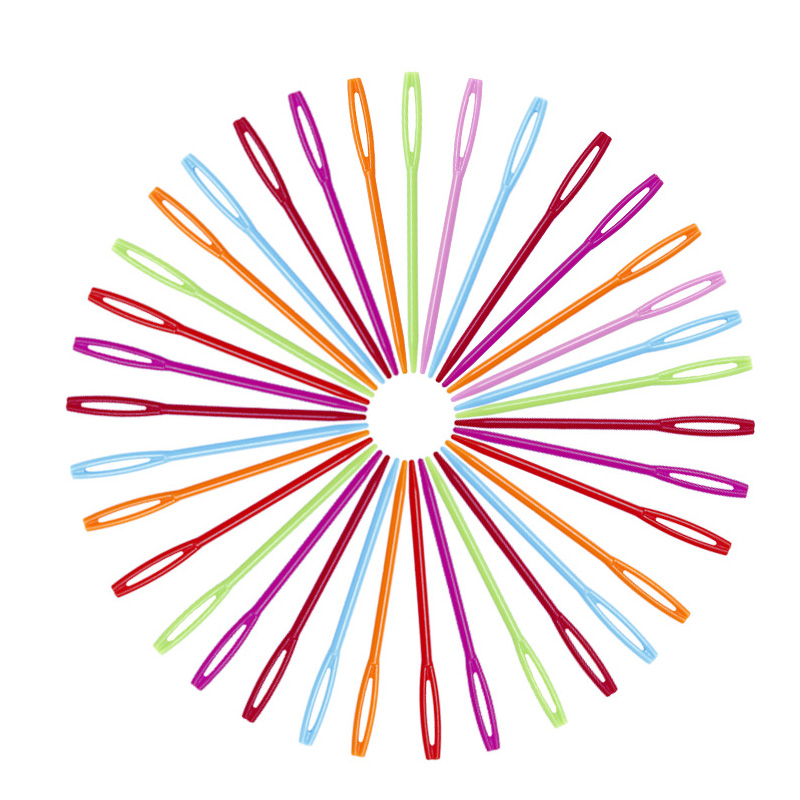 05 Plastic Needles Knitting Crochet Tapestry Wool Yarn Needles Children DIY Sweater Weaving Tools. 
