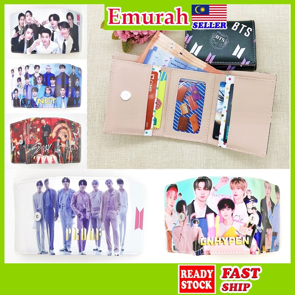 KPOP Wallet Purse 3 layer BTS STRAY KIDS ENHYPEN NCT TXT Dompet Perempuan Wallet Women