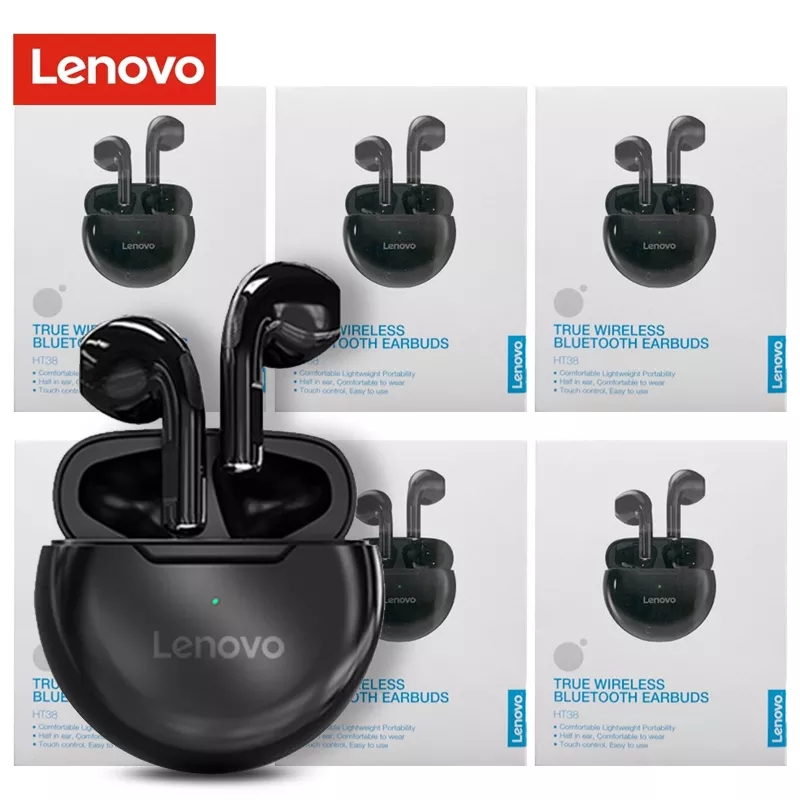 Lenovo ThnikPlus TWS HT38 Wireless Earbuds Bluetooth 5.0 Stereo Earphone Touch Control Headset with Mic. 