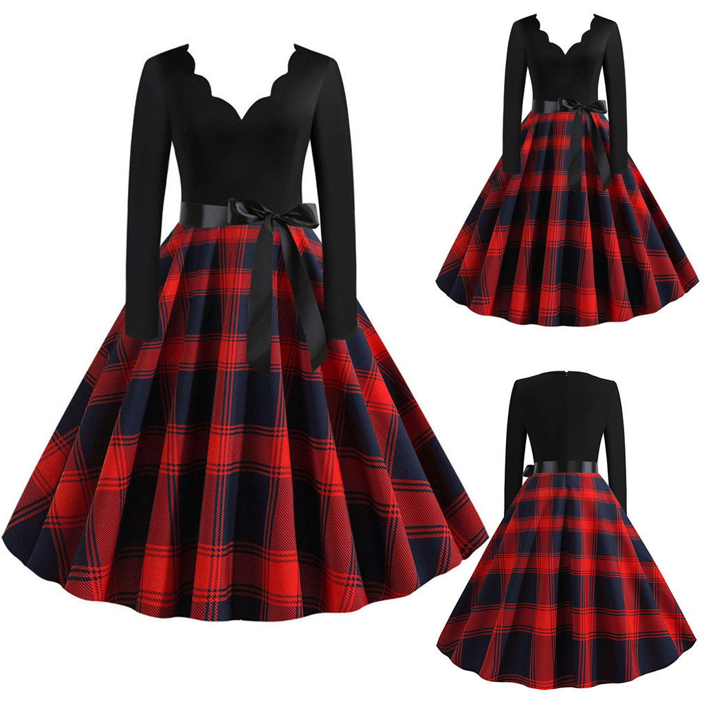 plaid prom dress