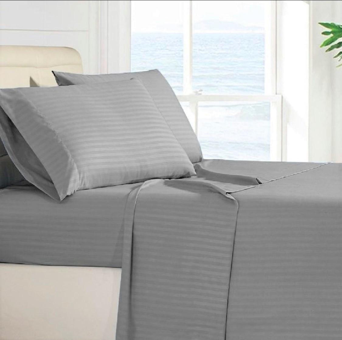 Egyptian Strips King and Super King Size Bed sheet With 2 Pillow Covers