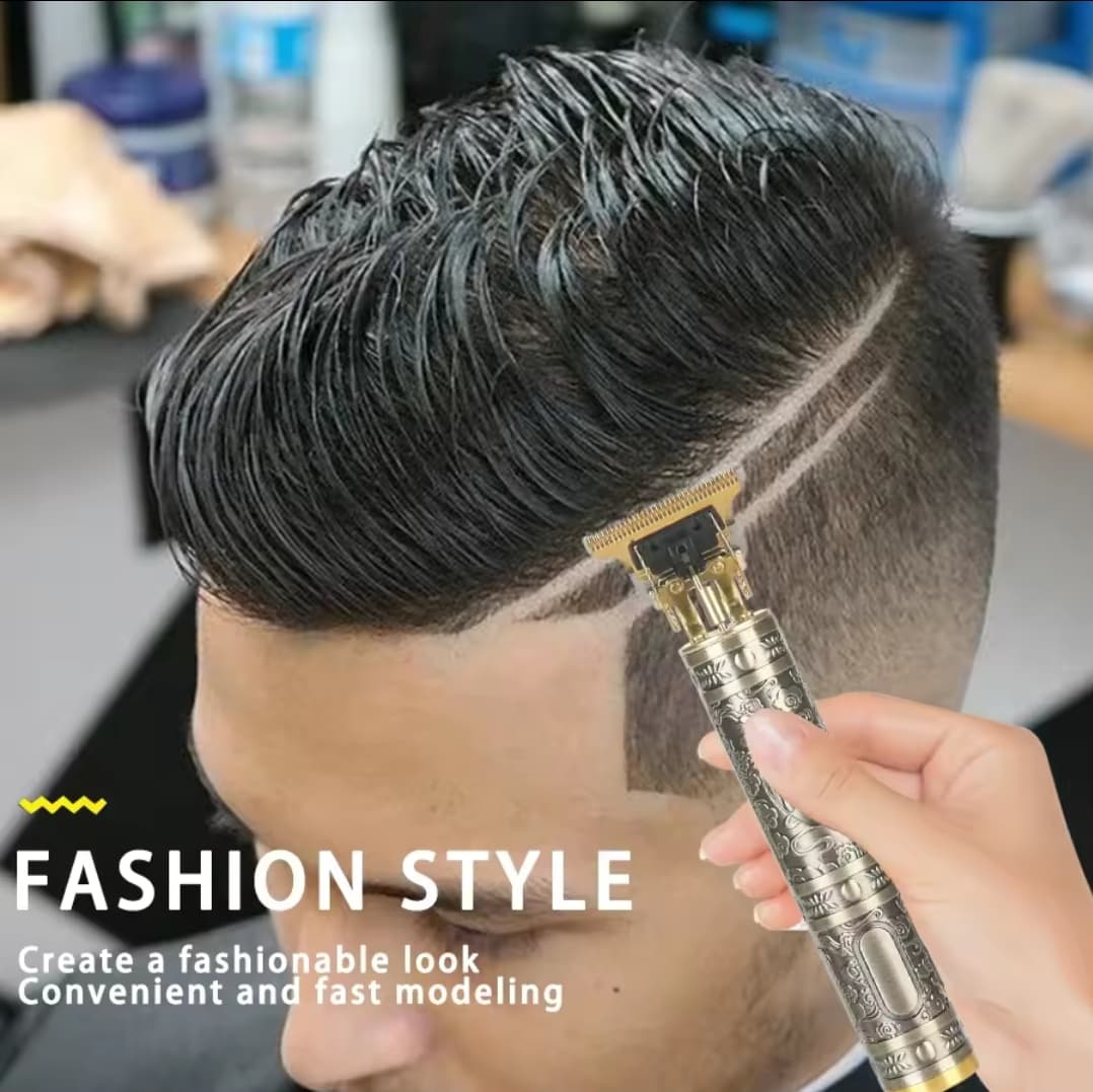METAL & STEEL BODY Vintage T9 Hair Trimmer Metal Body Hair Cutting Machine Men's Electric Shaver Rechargeable Hair Trimmer Beard Clipper Barber Hair Cut. 