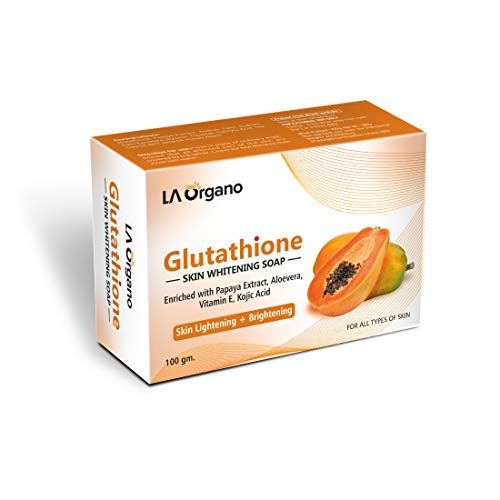 glutathione for skin whitening sri lanka La Organo Glutathione Papaya Skin Whitening Soap; With Vitamin E And C;  Dark Spot And Dead Skin Cell Removal; 100 G FROM INDIA ABR