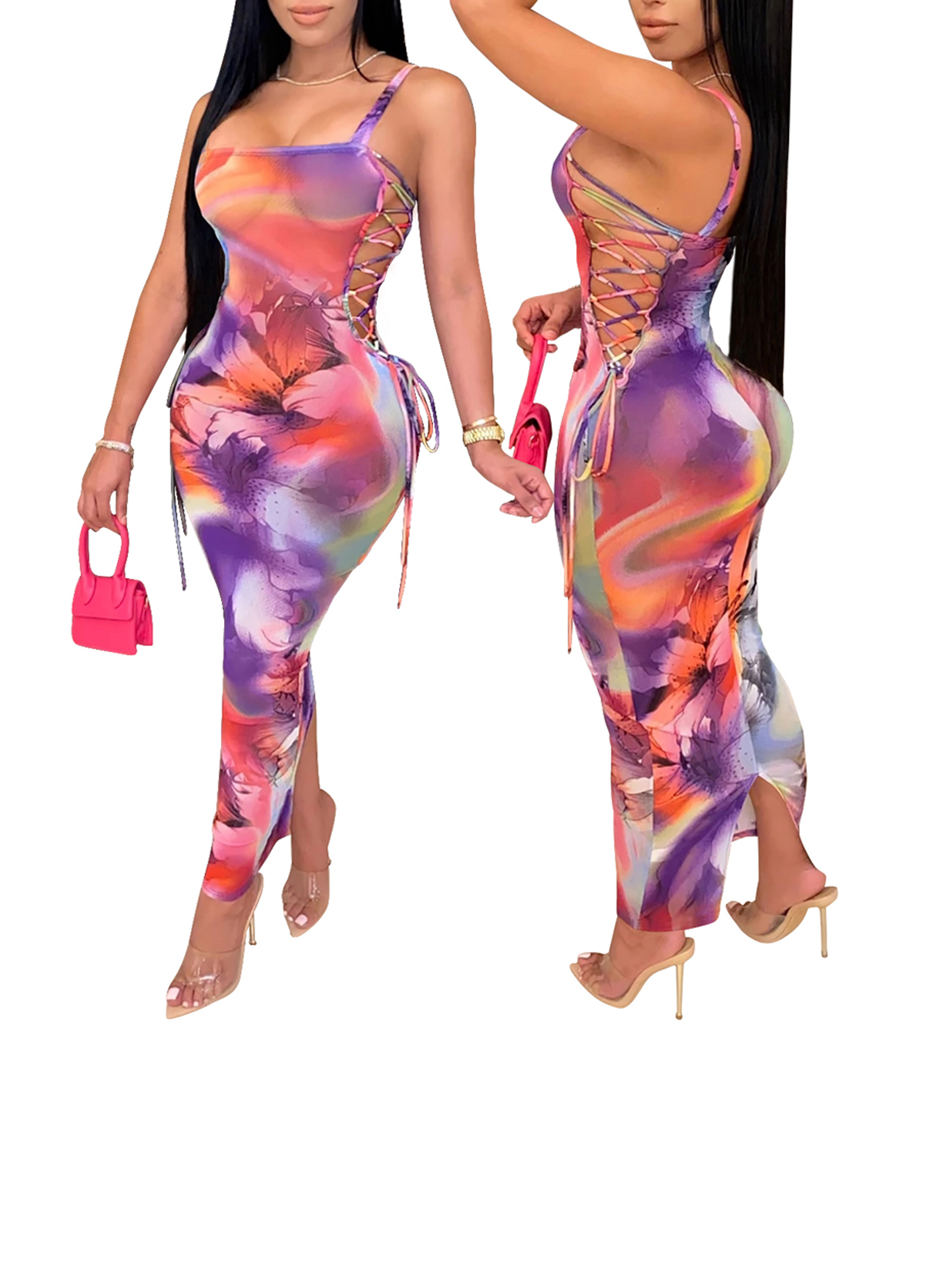 spaghetti strap bodycon maxi dress