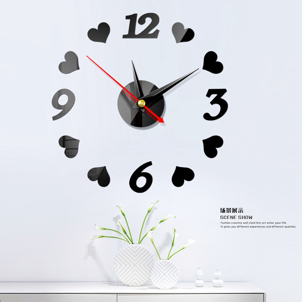 DIY Acrylic Mirror Wall Clock, Modern Wall Sticker Clock, Large Watch Silent Mirror Number Clock Home Office School Decorations. 
