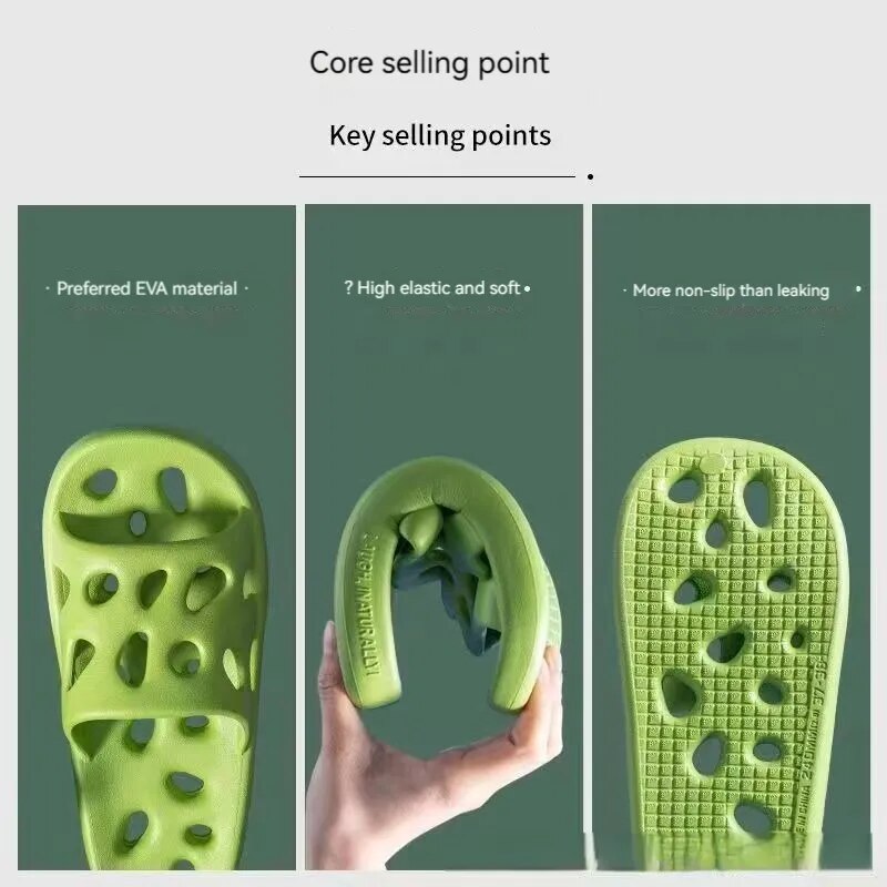 【WEJA】Women Wearing Slippers Are Fashionable Casual Non-slip And Leaking Sandals And Indoor Sandals In Summer Hollow Out. 