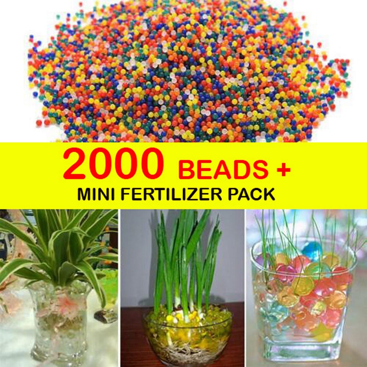 2000 Pcs Crystal Soil Water Beads Magic Jelly balls Crystal Water Beads